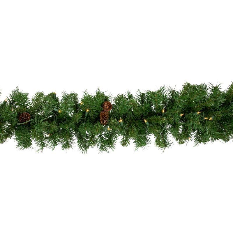 Northlight 9' x 12" Prelit  Red Pine Artificial Christmas Garland - Clear Lights