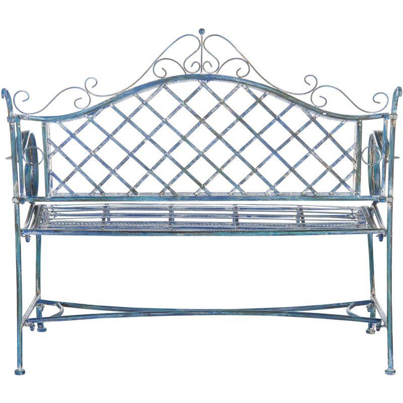 Abner Wrought Iron 45.75 Inch W Outdoor Garden Bench  - Safavieh