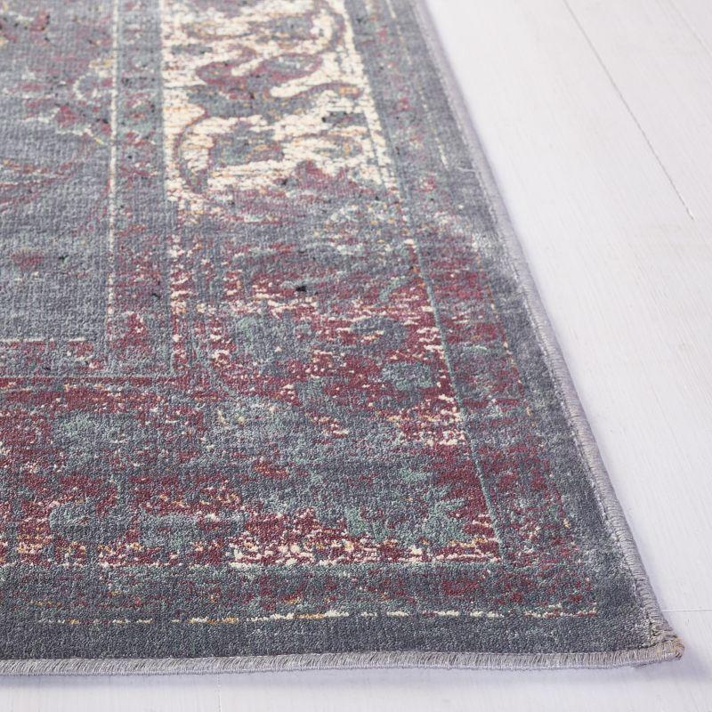 Vintage VTG117 Power Loomed Indoor Skid-Resistant Area Rug - Grey/Multi - 5'3"x7'6" - Safavieh