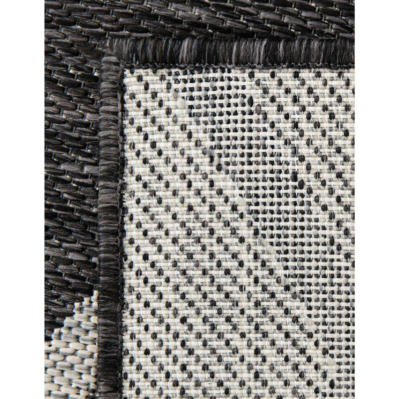 Unique Loom 5' 3 x 8' 0 Rectangle Indoor/Outdoor Botanical Charcoal Gray Area Rug
