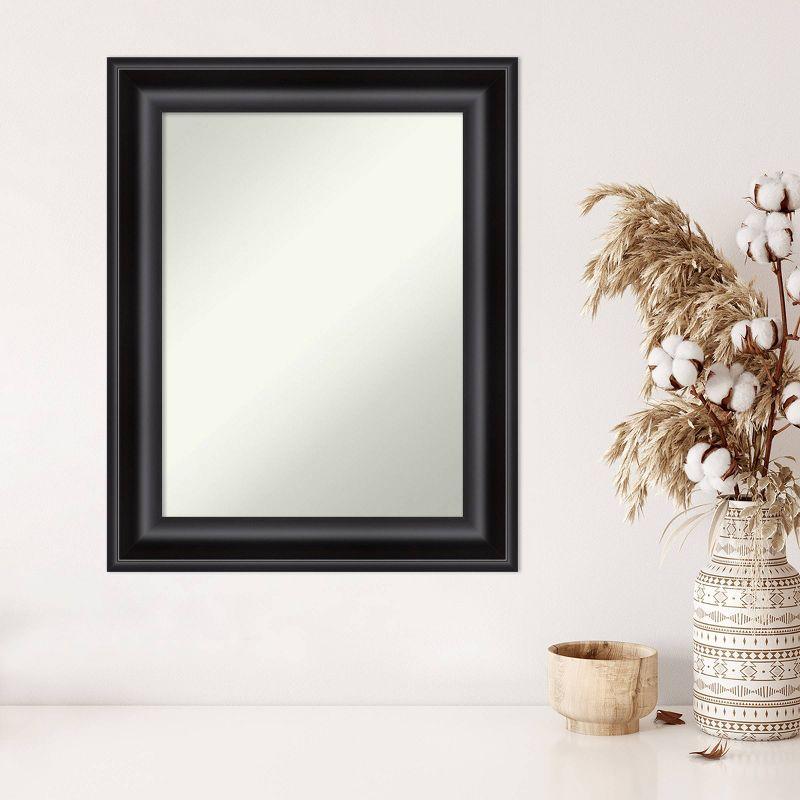 24" x 30" Non-Beveled Grand Black Wall Mirror - Amanti Art: Modern Rectangle, Polystyrene Frame