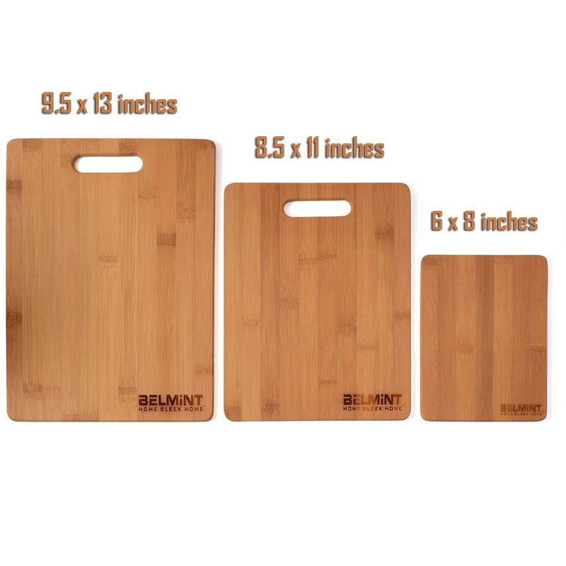 Bamboo Wood Cutting Board Set - Chopping Board with Juice Groove for Meat, Cheese & Vegetables - Butcher Block, Cheese & Charcuterie Board