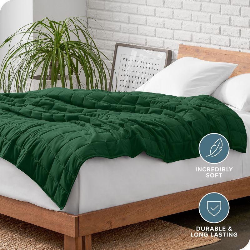 17 lb 60" x 80" Weighted Blanket Cotton Forest Green by Bare Home