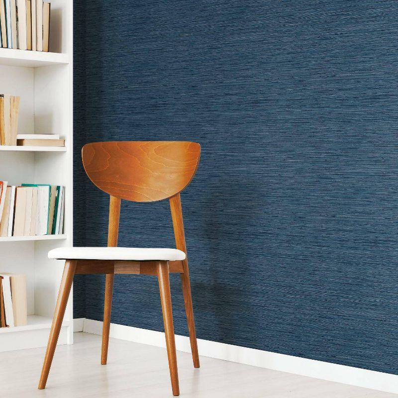 RoomMates Grasscloth Blue Peel & Stick Wallpaper