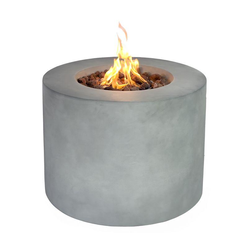 32'' W Concrete Style Propane Outdoor Alloy Steel Frame Fire Pit In Gray (Update Version)