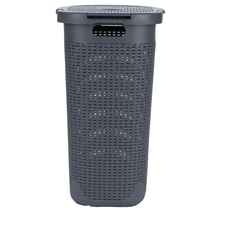 Mind Reader Mind Reader 50L Slim Laundry Hamper, Clothes Basket, Lid, Plastic