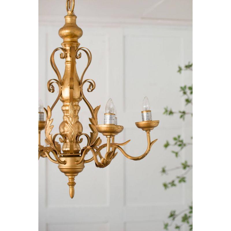 Classic Vintage Chandelier Gold/White - A&B Home: 6-Light, Metal, No Assembly, UL Listed