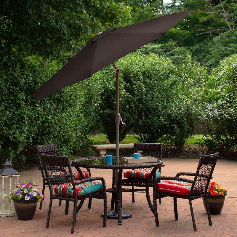 Northlight 9' Octagon Outdoor Patio Market Umbrella with Hand Crank and Tilt - Brown/Black