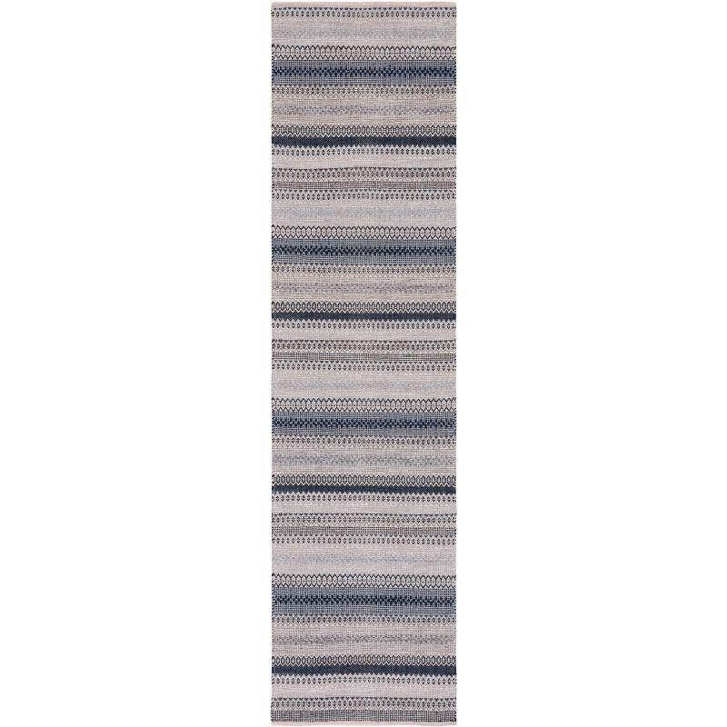 Bohemian Gray Nomadic Cotton Flat Woven Runner Rug - 27in x 9in