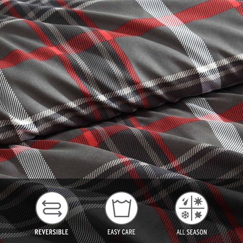 Eddie Bauer Eddie Bauer Willow Plaid Reversible Grey Duvet Cover Set