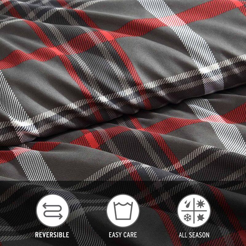 Eddie Bauer Willow Plaid 100% Microfiber Duvet Set Gray