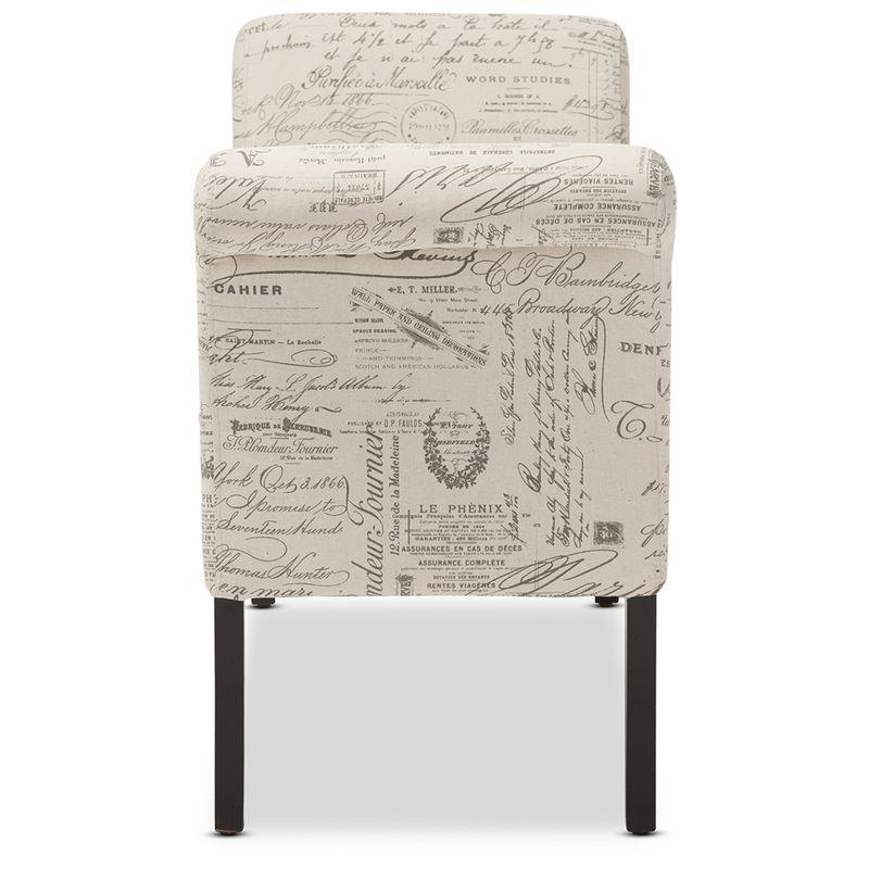 Avignon French Countryside Script-Patterned Fabric Storage Ottoman