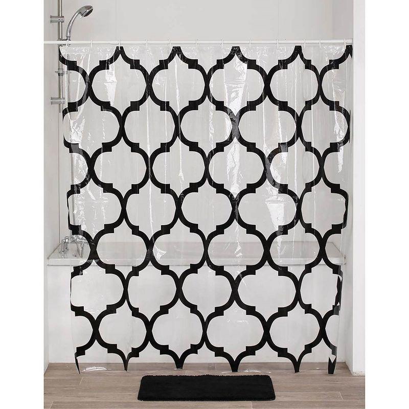 Evideco Abstract Transparent Peva Shower Curtain