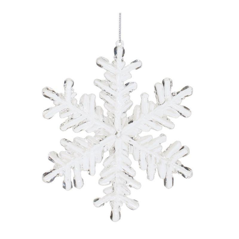 Clear Acrylic Snowflake Ornaments Set of 12