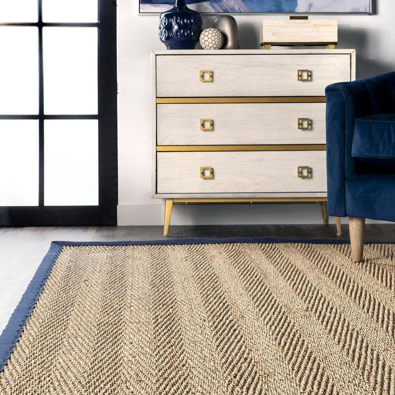 Nuloom Larnaca Seagrass Herringbone Indoor Area Rug, 6' x 9'