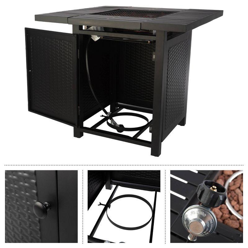 Pure Garden Propane Fire Pit - 30-Inch Outdoor Fireplace - 50,000 BTU Firepit - Fire Table with Electric Ignition, Lava Rocks, and Cover by Pure Garden