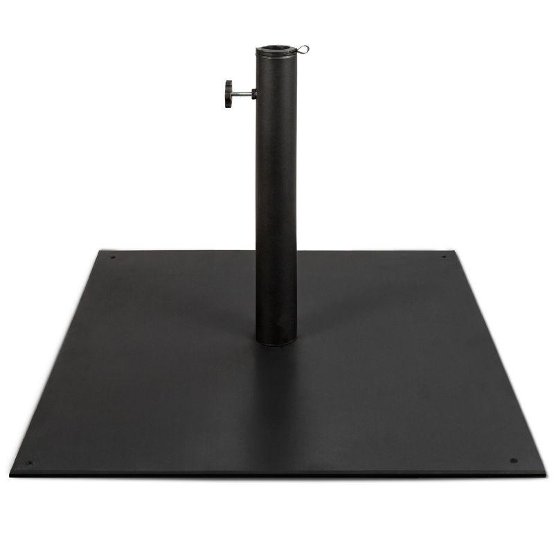 38.5lb Black Steel Square Patio Umbrella Base