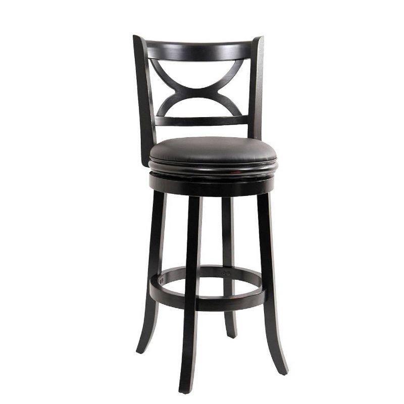 29" Florence Swivel Hardwood Barstool Black - Boraam: Upholstered, High Back, Counter Height