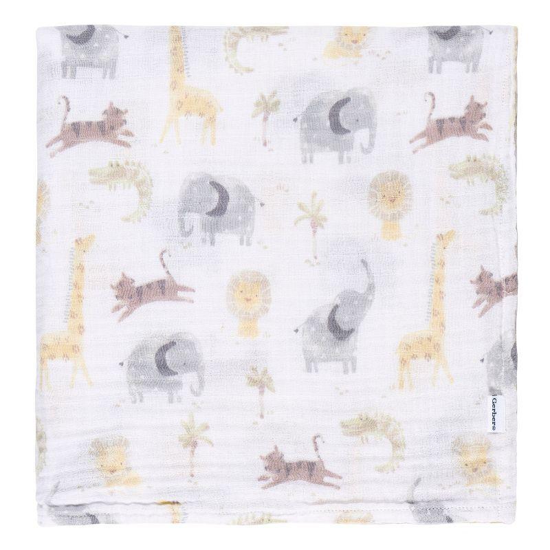 Gerber Baby Muslin Blankets, Animals, 2-Pack