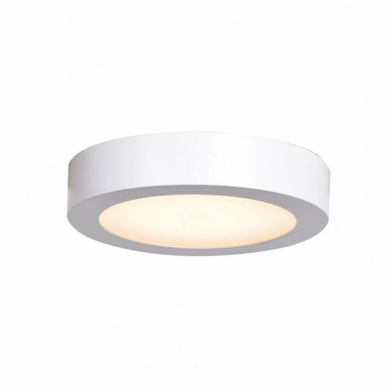 White Steel LED Flush Mount Ceiling Light