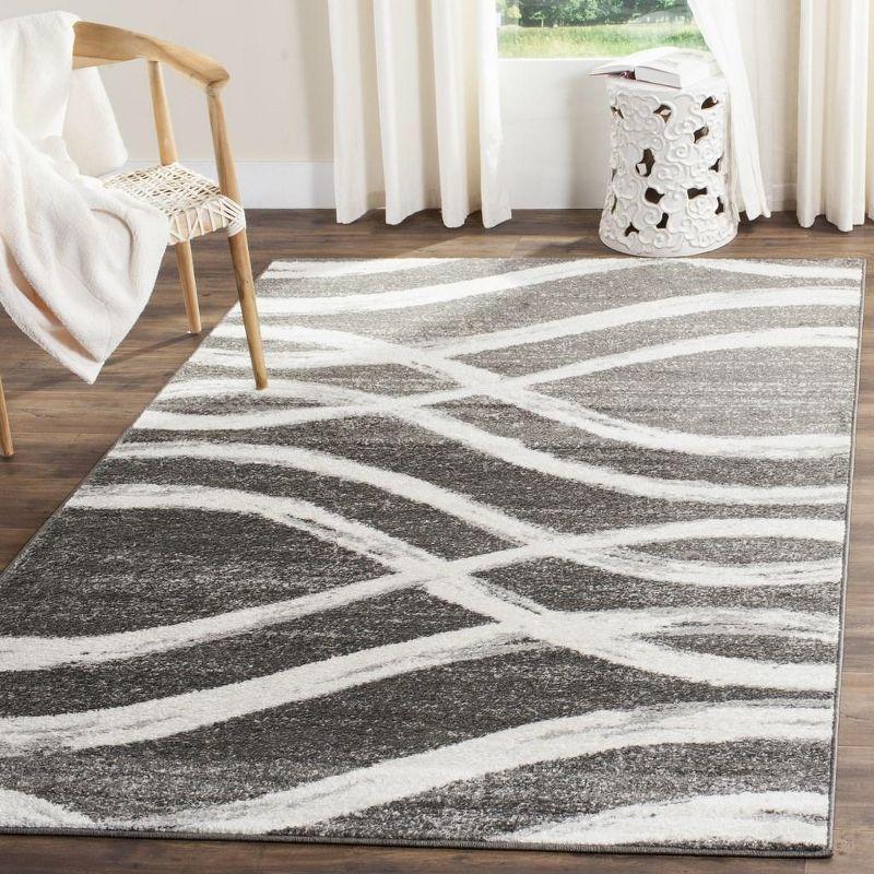 Adirondack ADR125 Machine Made Indoor Area Rug - Charcoal/Ivory - 6'x9' - Safavieh