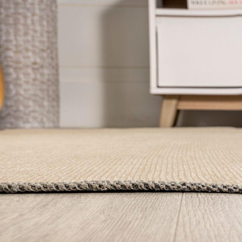 5' x 8' Cirkel Minimalist Geometric Dot Machine-Washable Area Rug, Cream/Olive - JONATHAN Y
