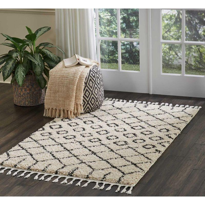 Nourison Marrakesh Shag MRK01 Cream Area Rug 3'11" x 6'7"