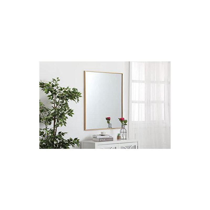 Elegant Lighting Metal frame rectangle mirror 30 inch x 36 inch in Blue