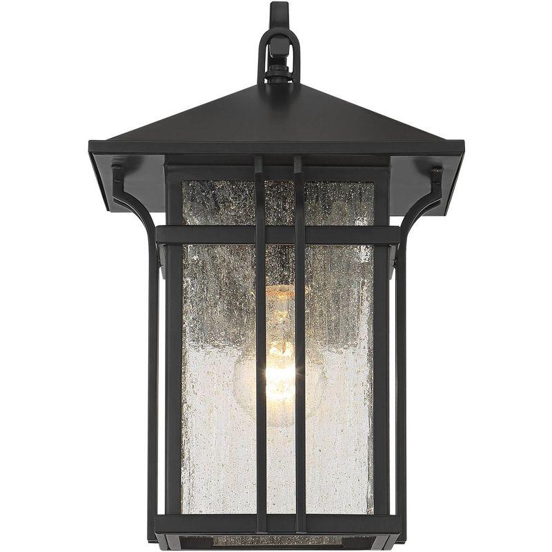 John Timberland Syon Mission Outdoor Wall Light Fixtures Set of 2 Painted Bronze Lantern 14" Clear Seeded Glass for Post Exterior Barn