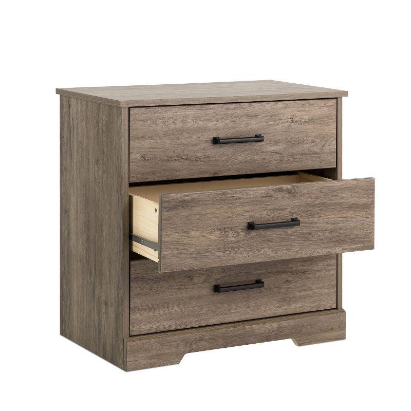 Prepac Rustic Ridge Farmhouse Bedside Nightstand with 3 Drawers