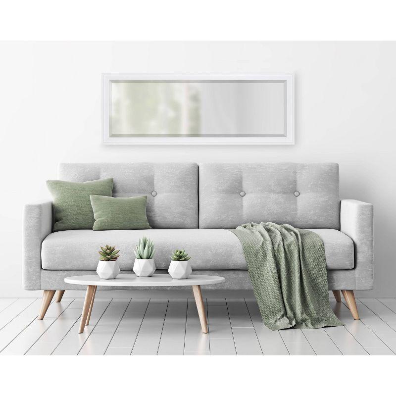 19.5" x 51.5" Bosc Full Length Wall Mirror White - DesignOvation: Modern Rectangle, No Assembly Required