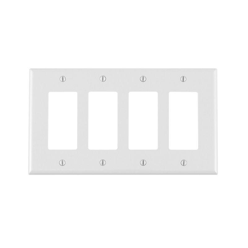 Leviton White 4-Gang Midway Thermoplastic Wall Plate