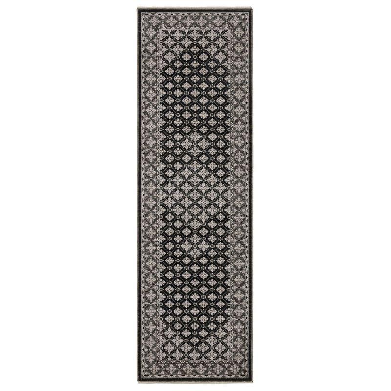 Oriental Weavers Chamberlain CH04A Black / Grey Indoor Area Rug - 2'3" x 7'6"