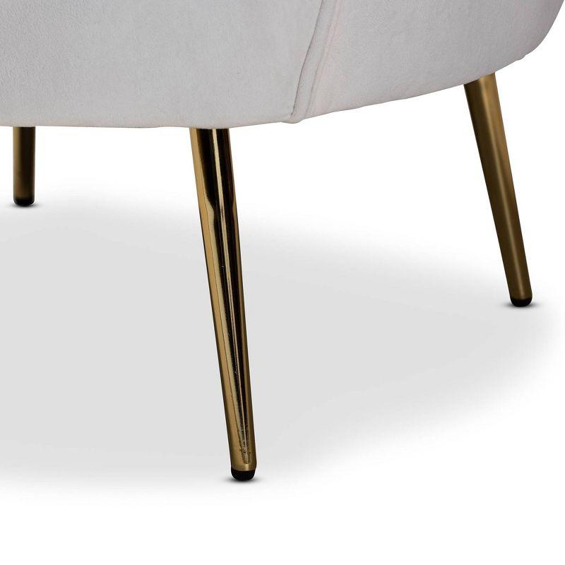 Garson Velvet and Metal Accent Chair - Baxton Studio