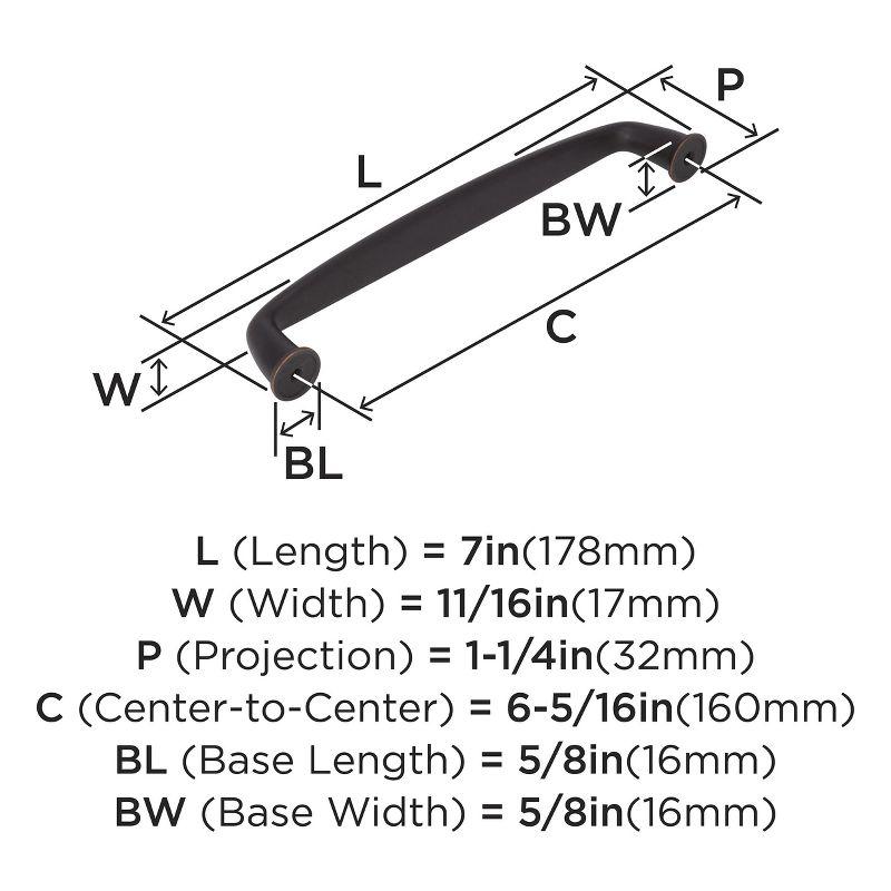 Amerock Kane 6-5/16 inch (160mm) Center-to-Center Oil-Rubbed Bronze Cabinet Pull