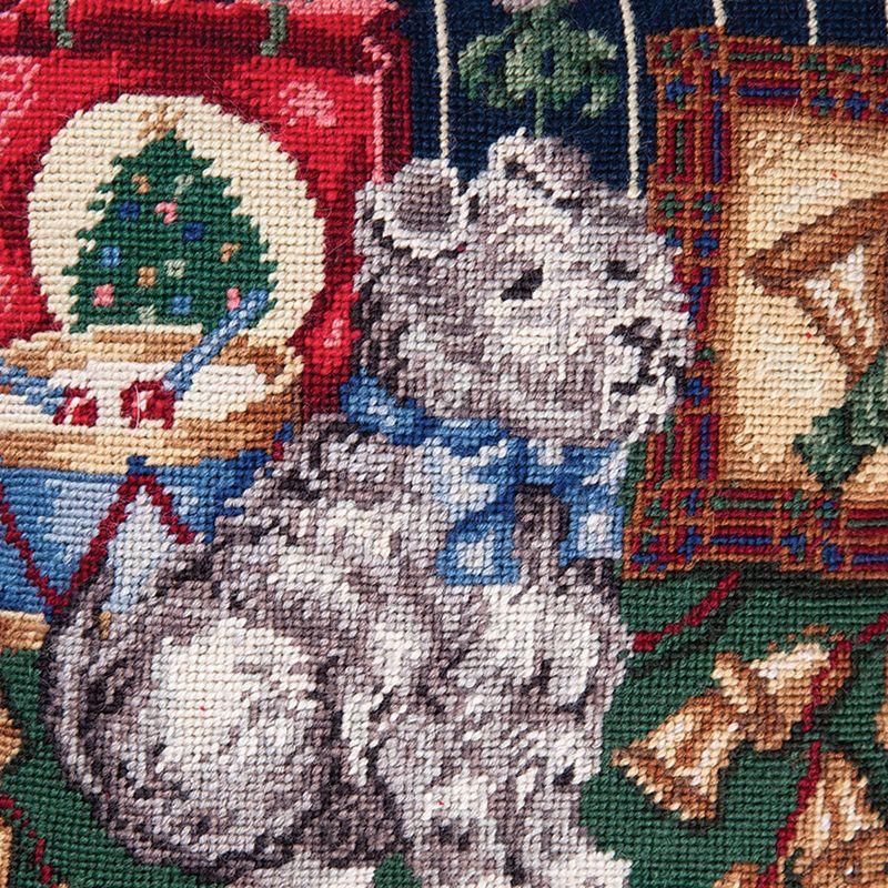 C&F Home 14" x 14" Scotty Dog Christmas Needlepoint Pillow