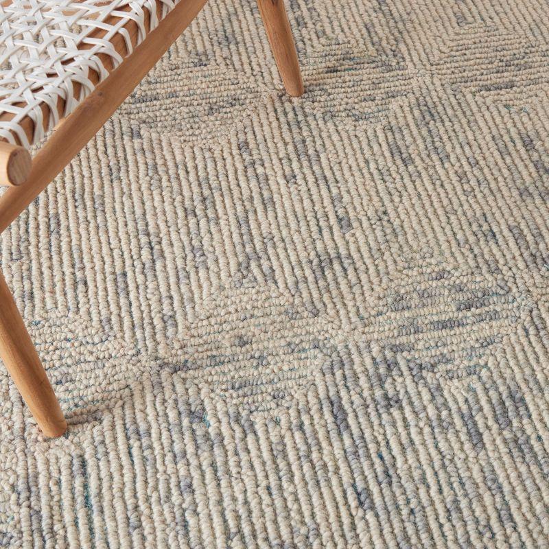 Nourison Vail Contemporary Indoor Area Rug Ivory Grey Teal 5'3" x 7'3"