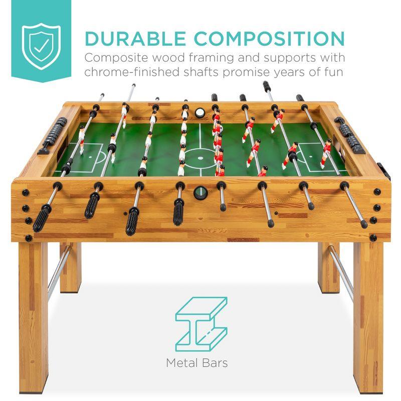 48in Competition Sized Foosball Table for Home, Game Room w/ 2 Balls, 2 Cup Holders