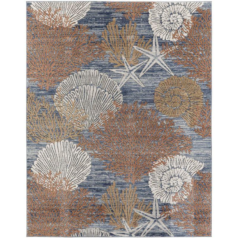 Nourison 7'10" x 9'10" Pompeii Nautical Indoor Area Rug Blue Multicolor