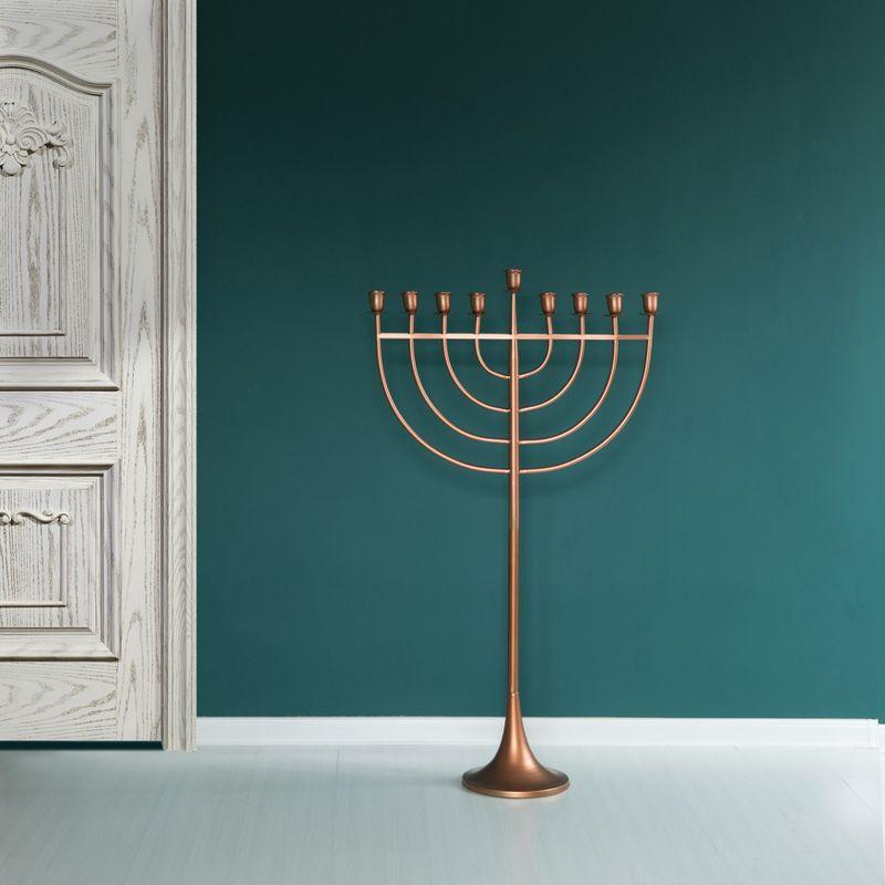 Modern Brass Hanukkah Menorah with 9 Branches