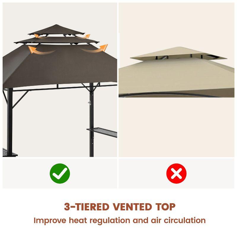 Yaheetech Outdoor Grill Gazebo Patio Gazebo, Brown