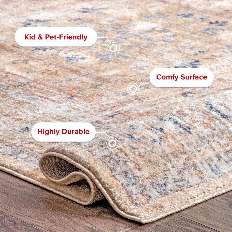 Nuloom Jacquie Oriental/Persian 7x9 Indoor Area Rug for Living Room Bedroom Dining Room Kitchen, Gold/Ivory