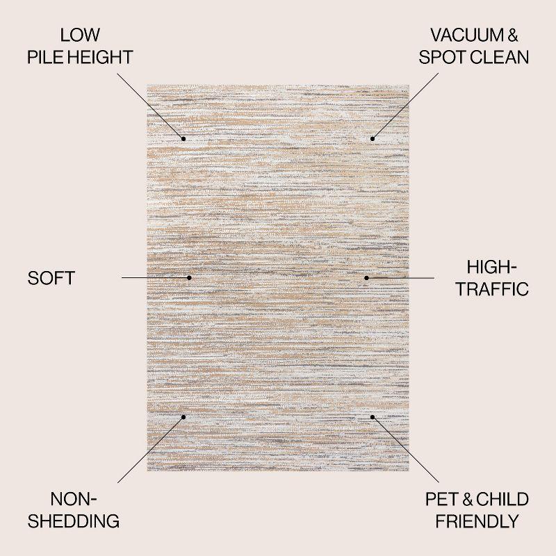 JONATHAN Y Loom Modern Strie'  Beige/Gray 3 ft. x 5 ft. Area Rug