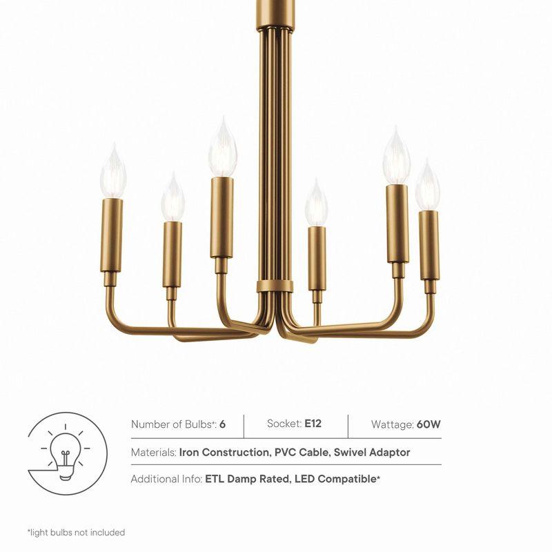 Modway Rekindle Chandelier - 6-Light Modern Ceiling Fixture with Metal Rod Arms and Adjustable Hanging Height