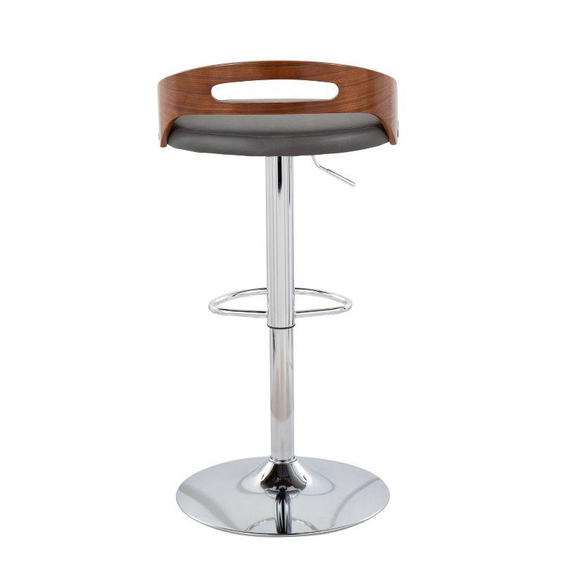 Set of 2 Cassis Upholstered Barstool Gray/Walnut - LumiSource: Kitchen Counter Stools, Swivel, Adjustable Height