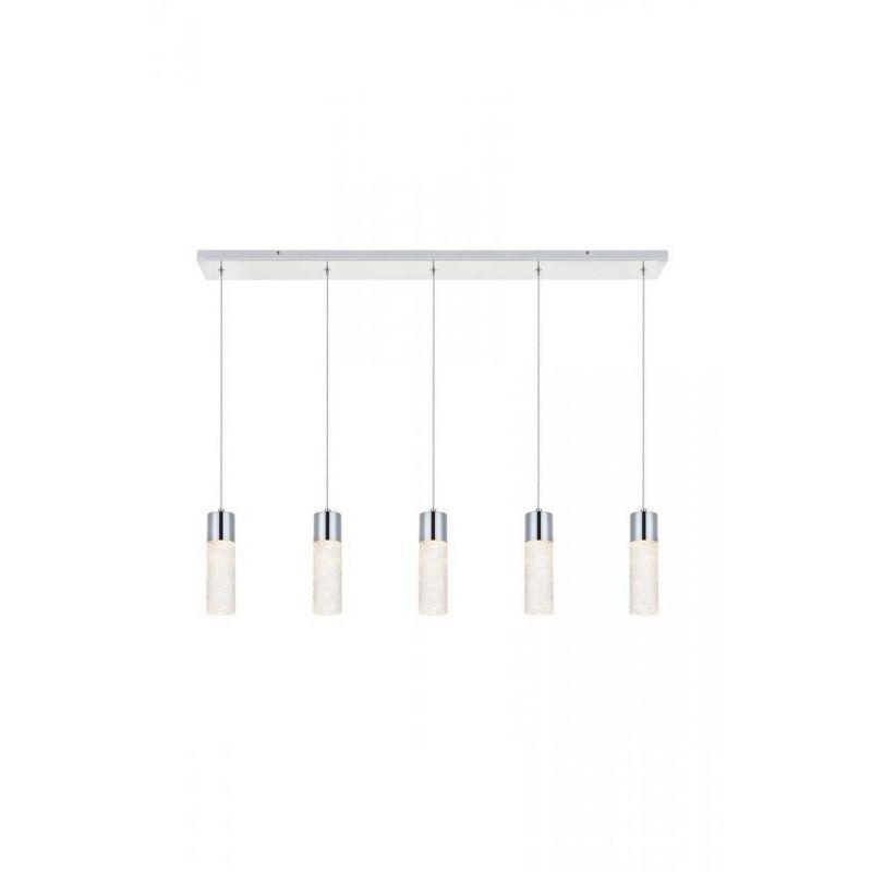 Constellation Chrome 5-Light LED Pendant with Glass Shades