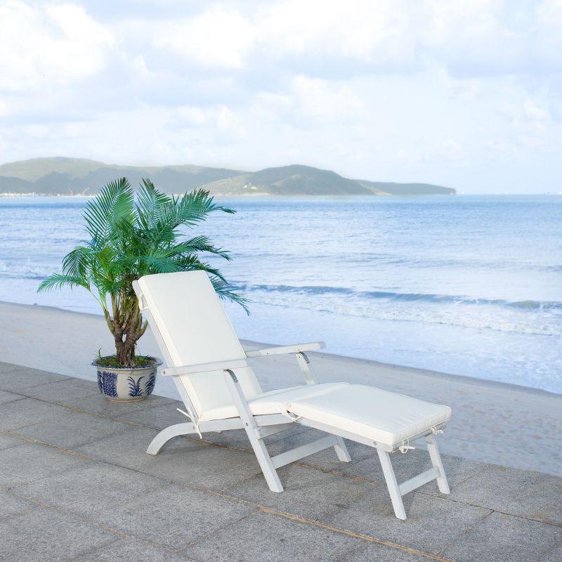 Palmdale Lounge Chair - Outdoor - PAT7015 - Grey/Beige -Safavieh