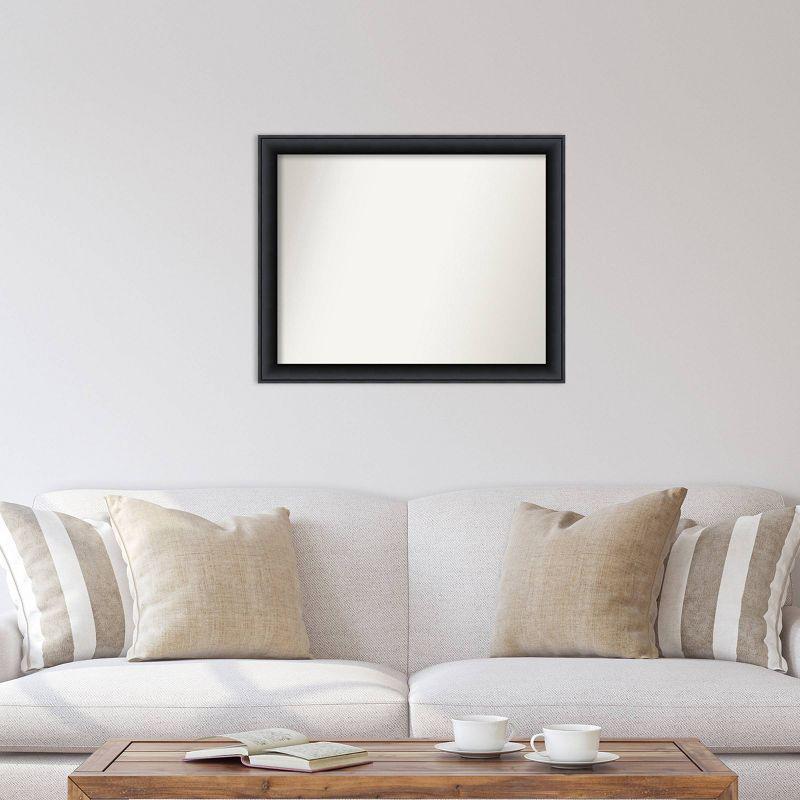 32" x 26" Non-Beveled Nero Black Wood Wall Mirror - Amanti Art: Modern Rectangle, Wall Mount, Includes Hardware