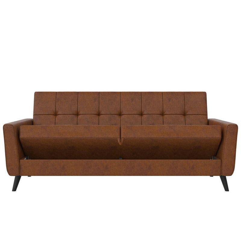Dorel Home Products Parker Faux Leather Futon with Storage Camel