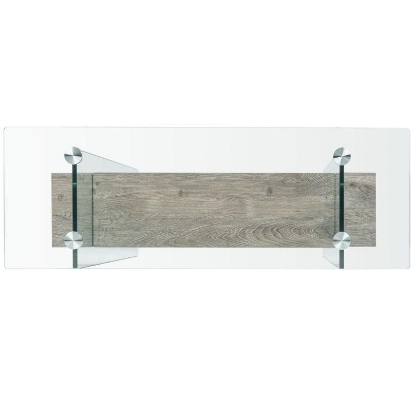 Kayley Console Table - Glass/Grey Oak - Safavieh